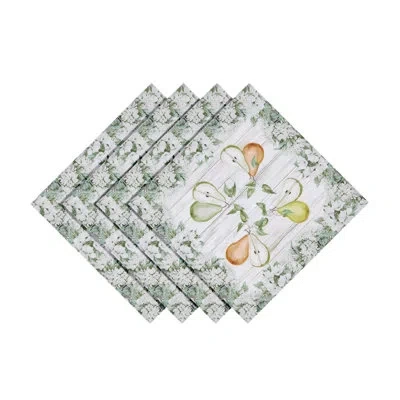 Laural Home French Pears 20" X 20" Napkin In Green
