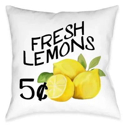 Laural Home Fresh Lemons Indoor Decorative Pillow In Multi