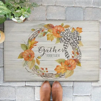 Laural Home Gather Together Outdoor Door Mat In Multicolor