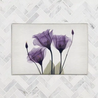 Laural Home Gentian Hope Gentian Hope Chenille Rug In Purple,off White