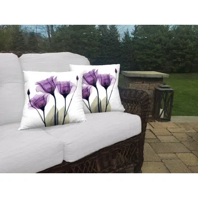 Laural Home Gentian Hope Gentian Hope Indoor/outdoor Throw Pillow In Multi