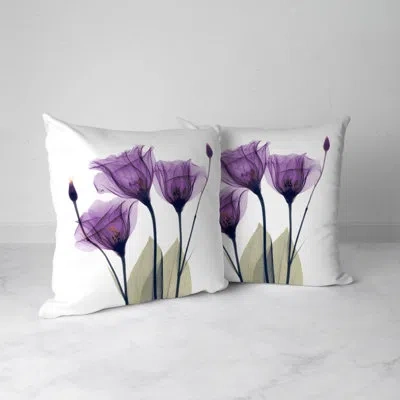 Laural Home Gentian Hope Indoor Decorative Pillow In White;green;purple