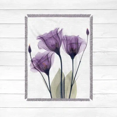 Laural Home Gentian Hope Woven Throw Blanket In Black;gray;purple