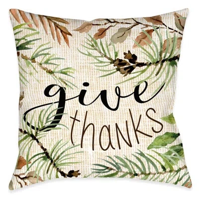 Laural Home Give Thanks Indoor Decorative Pillow In Multi