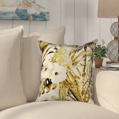 Laural Home Golden Macaw Macaw Flamingo Indoor/outdoor Throw Pillow In Multi