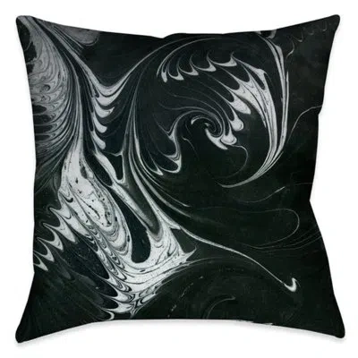 Laural Home Graphic Print Black White Marble Throw Pillow In Multi