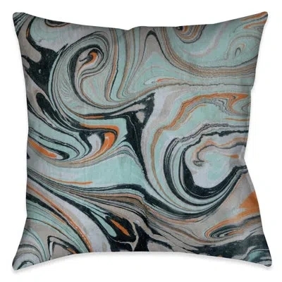 Laural Home Graphic Print Mint Marble Throw Pillow In Multi