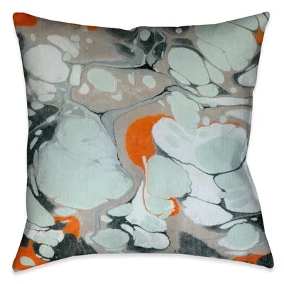 Laural Home Graphic Print Mint Marble Throw Pillow In Multi