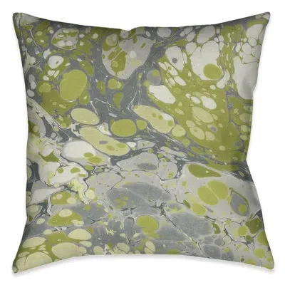 Laural Home Graphic Print Olive Marble Throw Pillow In Multi