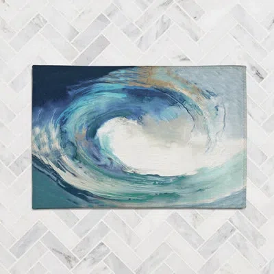 Laural Home Great Wave Chenille Rug In Blue,white