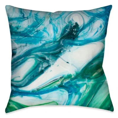Laural Home Hardick Tidal Sweep Blue/green Throw Pillow In Multi