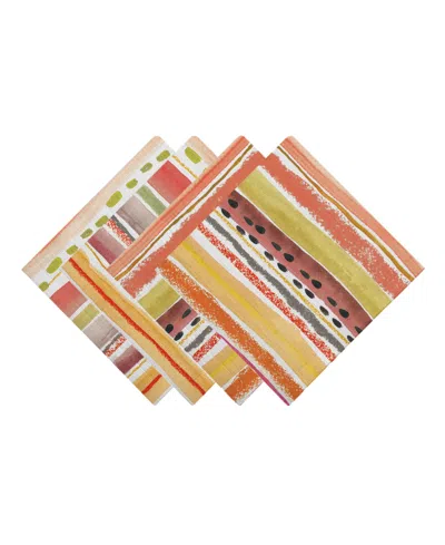 Laural Home Harvest Snippets Set Of 4 Napkin, 20" X 20" In Multi
