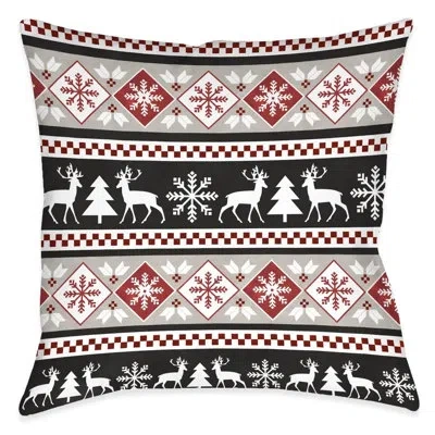 Laural Home Hello Winter Polyester Throw Pillow In Black
