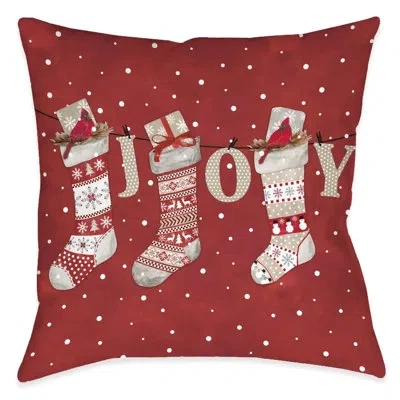 Laural Home Hello Winter Polyester Throw Pillow In Multi