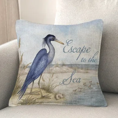 Laural Home Heron Escape Indoor Woven Decorative Pillow