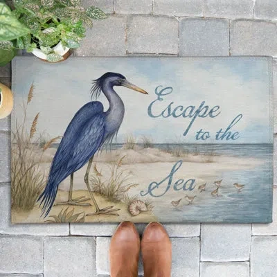 Laural Home Heron Escape Outdoor Door Mat In Multicolor