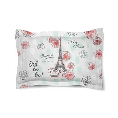 Laural Home High Fashion Paris Microfiber Sham In White