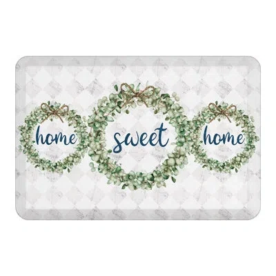 Laural Home Home Sweet Home Anti-fatigue Mat In White