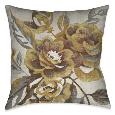 Laural Home Honeyed Blooms Blooms Throw Pillow In Multi