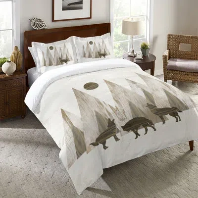 Laural Home Howling Woods Single Comforter In Ivory,brown