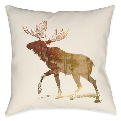 Laural Home In The Wild Moose Indoor Decorative Pillow In Multi