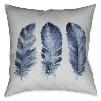 Laural Home Indigo Feathers Ii Indoor Decorative Pillow In Multi