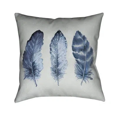 Laural Home Indigo Feathers Throw Pillow In Multi
