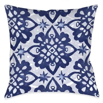 Laural Home Indigo Shibori Medallion Indoor Decorative Pillow In Multi