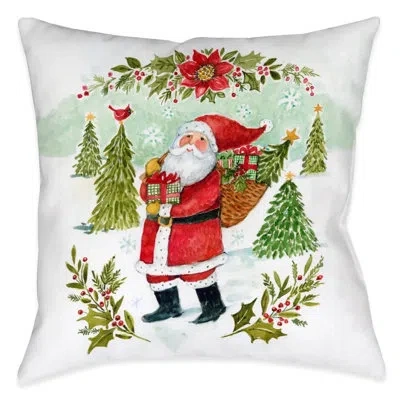 Laural Home Joy Of Christmas Polyester Throw Pillow In Multicolor