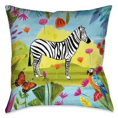 Laural Home Jungle Zebra Outdoor Decorative Pillow In Multi