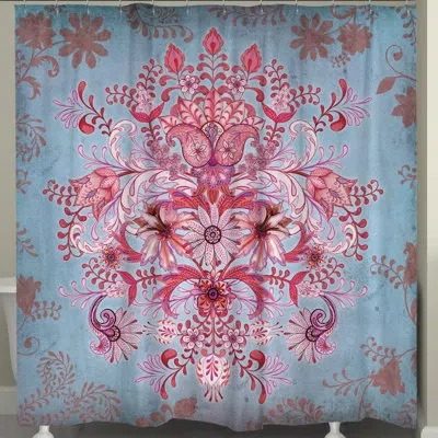 Laural Home Kaleidoscope Single Shower Curtain In Blue;pink