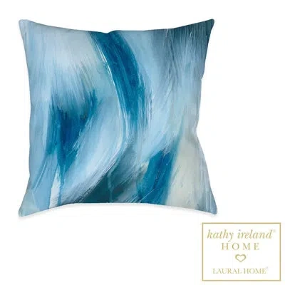 Laural Home Kathy Ireland® Home Abstract Blues I Indoor Decorative Pillow By