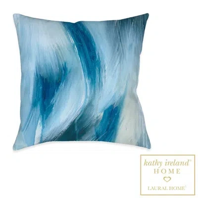 Laural Home Kathy Ireland® Home Abstract Blues I Outdoor Decorative Pillow By