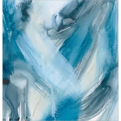 Laural Home Kathy Ireland® Home Abstract Blues L Shower Curtain By