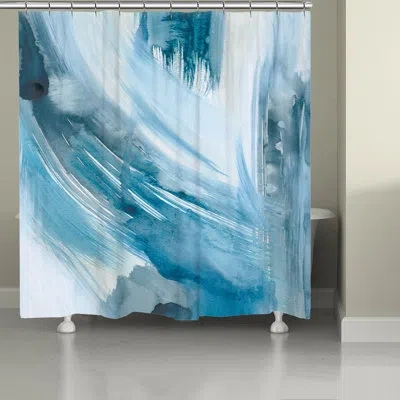 Laural Home Kathy Ireland® Home Abstract Blues Ll Shower Curtain In Blue;white