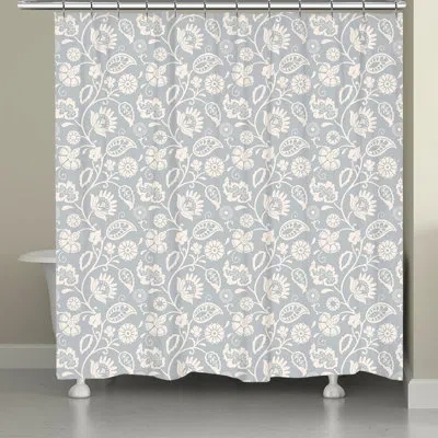 Laural Home Kathy Ireland® Home Bellini Floral Scroll Shower Curtain In Light Gray