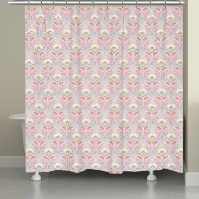 Laural Home Kathy Ireland® Home Bellini Floral Shower Curtain In Pink