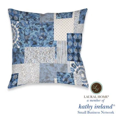 Laural Home Kathy Ireland Home Dream Patch 18" X 18" Outdoor Decorative Pillow In Multi