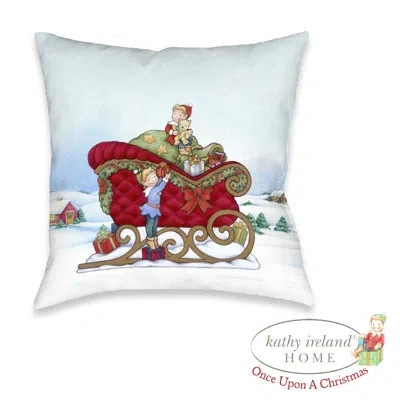 Laural Home Kathy Ireland Home Once Upon A Christmas 18" X 18" Indoor Decorative Pillow In Multi