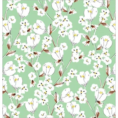 Laural Home Kathy Ireland Home Retro Floral 71" X 72" Shower Curtain In Green