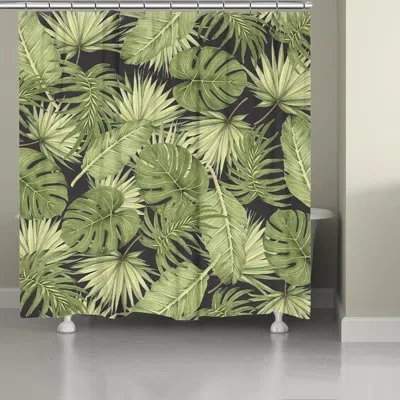 Laural Home Kathy Ireland® Home Sophisticated Palm Shower Curtain In Green