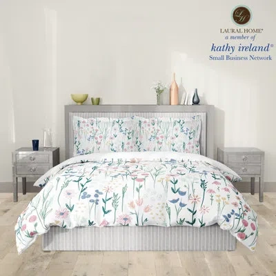 Laural Home Kathy Irelandâ® Small Business Network Member Delicate Floral Boho Comforter In Cream,green