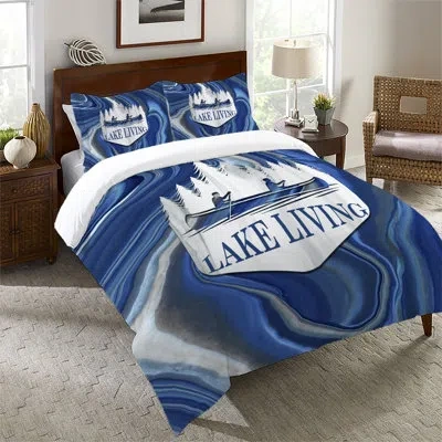 Laural Home Lake Living Lake Living Comforter In Blue,gray