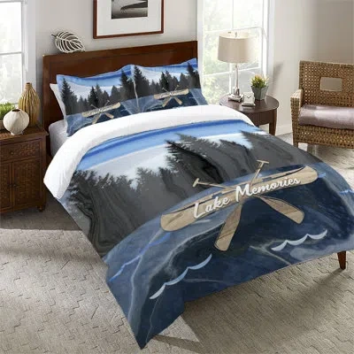 Laural Home Lake Memories Single Comforter In Blue,black