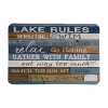 Laural Home Lake Rules Memory Foam Bath Rug In Blue