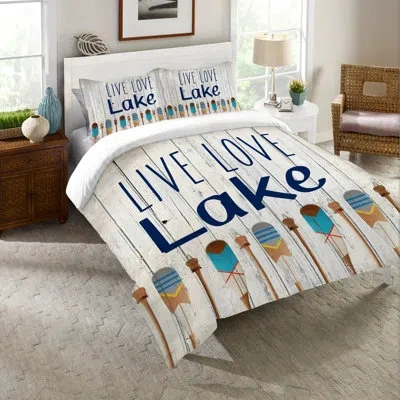 Laural Home Lakeside Living Love Comforter In Blue;brown;gray