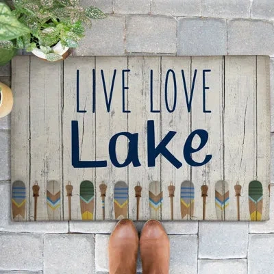 Laural Home Lakeside Living Love Outdoor Door Mat In Multicolor