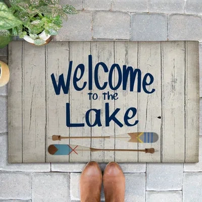 Laural Home Lakeside Living Love Outdoor Door Mat In Multicolor