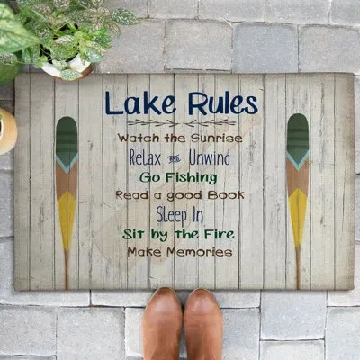 Laural Home Lakeside Living Love Outdoor Doormat In Multicolor