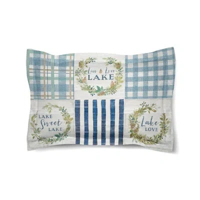Laural Home Lakeside Retreat Microfiber Sham In Blue